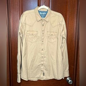 Wrangle Men’s Retro Premium Shirt Size XL-Tan